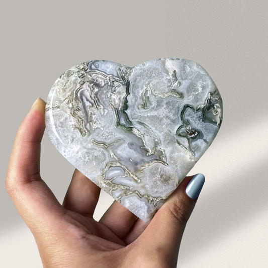 Moss Agate Heart Slab