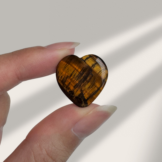 Tiger's Eye Mini Heart Carving