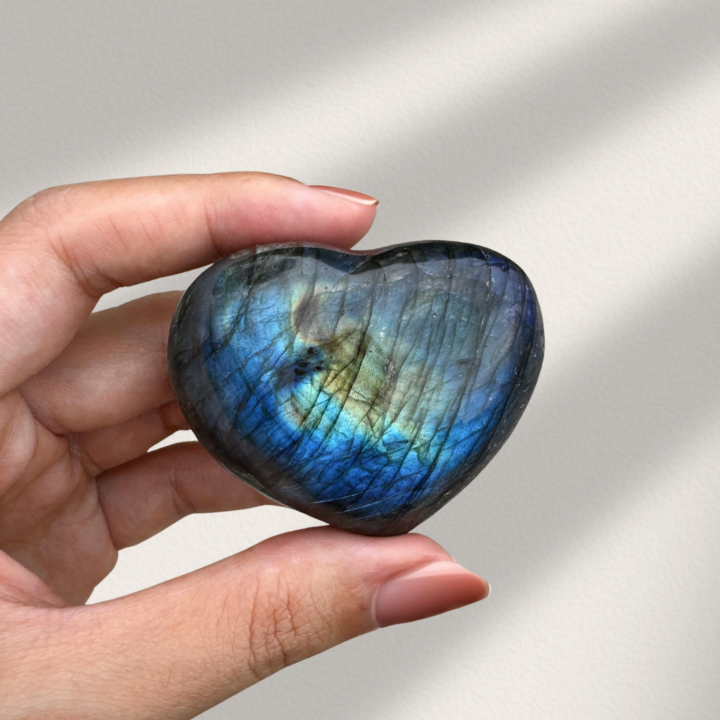 Labradorite Heart Palm Stone